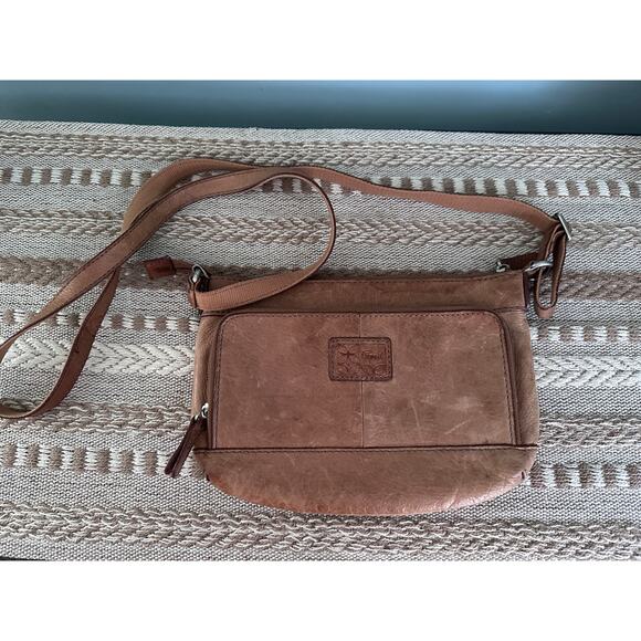 Fossil Leather Crossbody Bag Purse Pocketbook Y2K - Picture 1 of 7